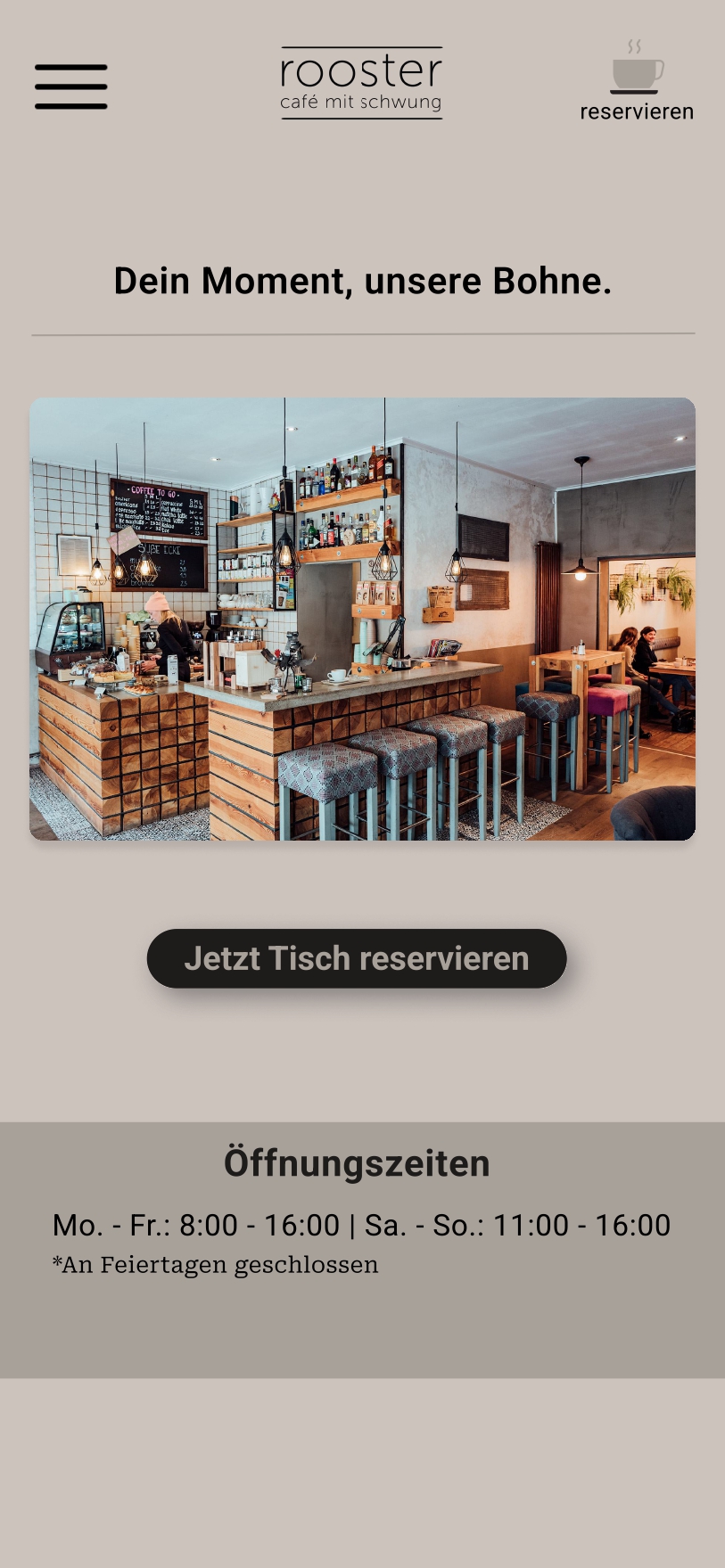 UI Design for a cafe
